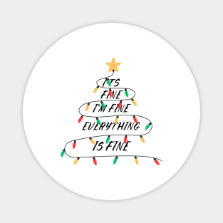 Minimalist Christmas Light Tree with Golden Star Topper Magnet